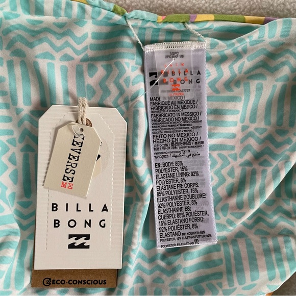 NWT New Billabong Floral Geometric Dreamland Reversible Low Rider Bikini Bottom - Picture 3 of 3